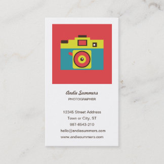 Fun Colorful CMYK Lomo Camera Photographer Business Card