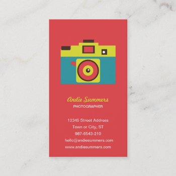 Fun Colorful Cmyk Lomo Camera Photographer Business Card by funkypatterns at Zazzle