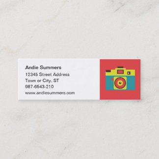 Fun Colorful CMYK Lomo Camera Photographer Mini Business Card