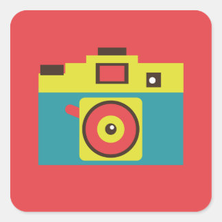 Fun Colorful CMYK Lomo Camera Photographer Square Sticker