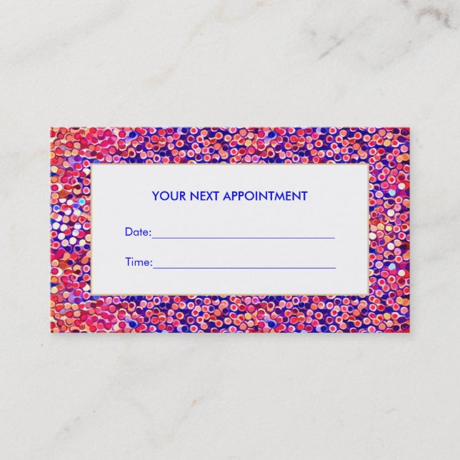 Fun Colorful Confetti Salon Appointment Card (Front)