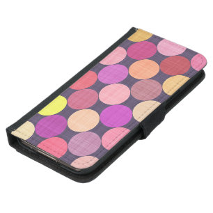 Fun Colorful Contemporary Polka Dots Art Pattern Samsung Galaxy S5 Wallet Case