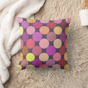 Fun Colorful Contemporary Polka Dots Art Pattern Throw Pillow