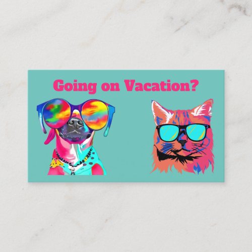 Fun Colorful Custom Pet Sitter Business Card