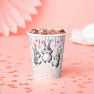 Fun Colorful Cute Hoppers Bunny Baby Shower Paper Cups