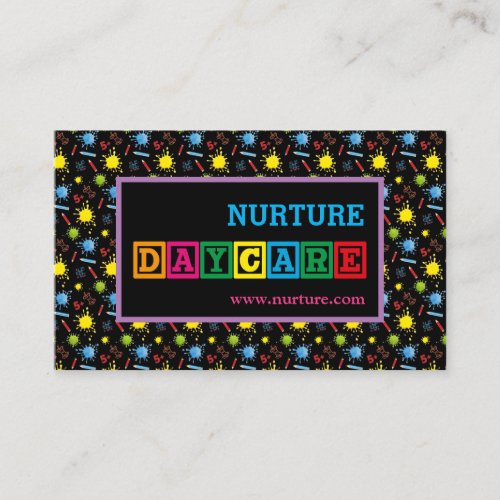 Fun Colorful Daycare Business Card
