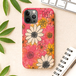 Fun Colorful Delicate Watercolor Flowers iPhone 11 Pro Max Case