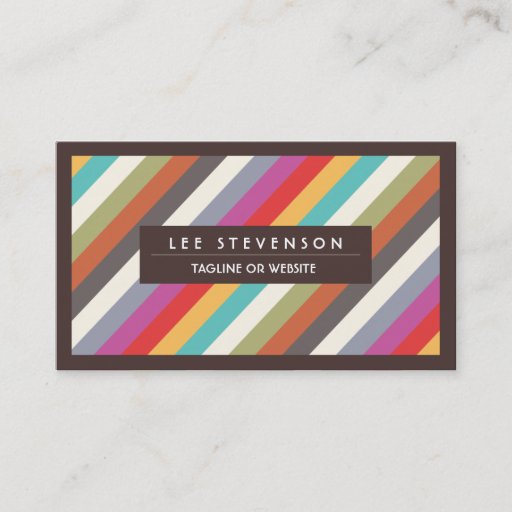Customizable Fun Colorful Multi Stripes  Business Card