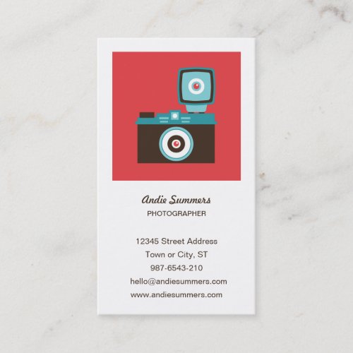 Toy Camera (Diana) Photographer Profile Card Business Card Template
