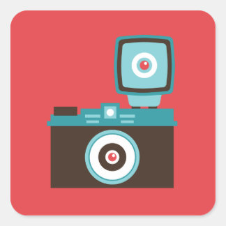 Fun Colorful Diana Lomo Camera Photographer Square Sticker