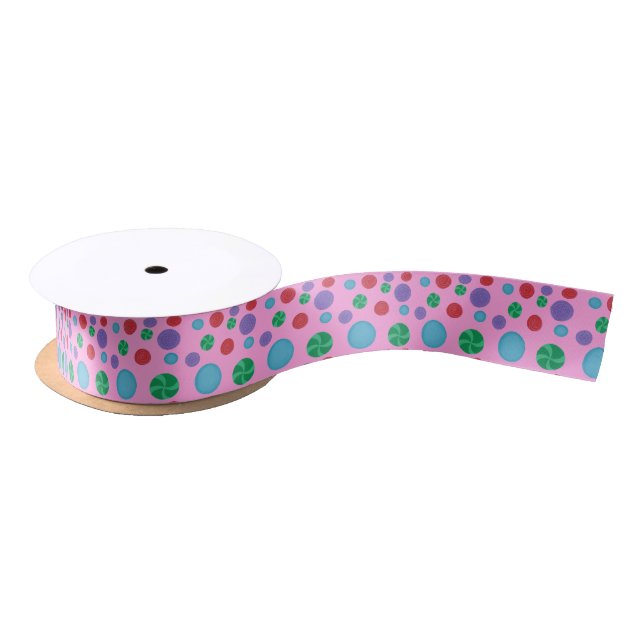 Fun Colorful Dimensional Polka Dots Party Ribbon (Spool)