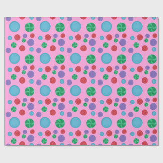 Fun Colorful Dimensional Polka Dots Wrapping Paper