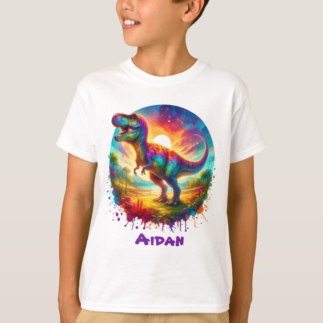 Fun Colorful Dinosaur T-Shirt (Front)