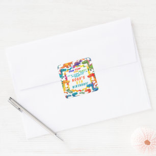Fun Colorful Dinosaur Themed Dino-Mite  Square Sticker
