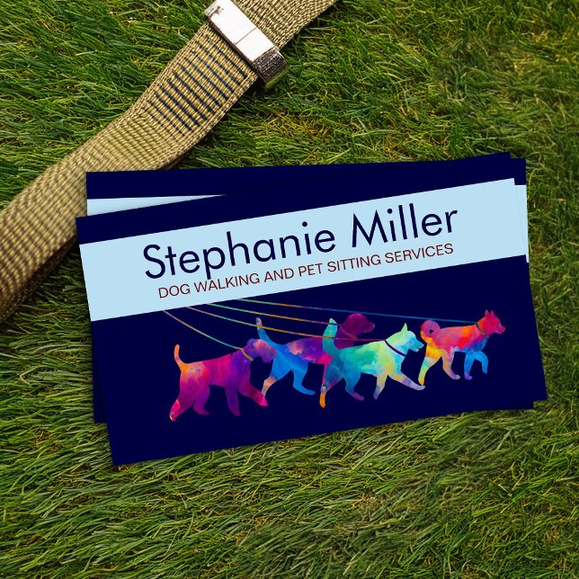 Fun Colorful Dogs - Dog Walker Business Card (Creator Uploaded)