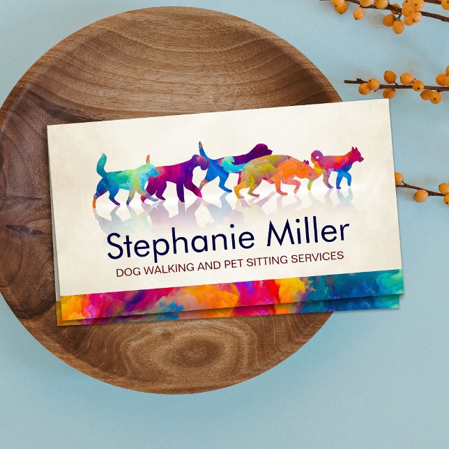 Fun Colorful Dogs - Dog Walker Business Card (Creator Uploaded)