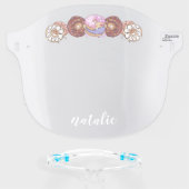 Fun Colorful Donuts Dessert Face Shield (Front w/Glasses)