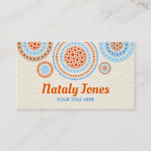 Fun Colorful Dot Art Circles Business Card