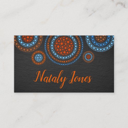 Fun Colorful Dot Art Circles Business Card