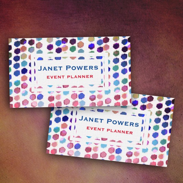 fun colorful dots abstract pattern custom  business card (Creator Uploaded)