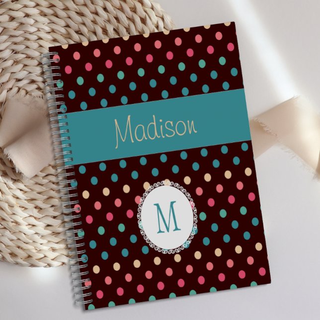 Fun Colorful Dots Multicolor Trendy Monogram Planner (Creator Uploaded)
