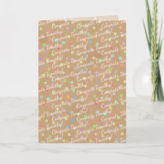  Fun Colorful Dotted Any Occasion Congratulations Card (Front)