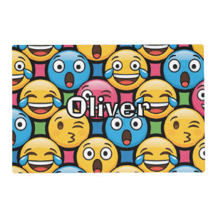 Fun Colorful Emoji Faces Placemat