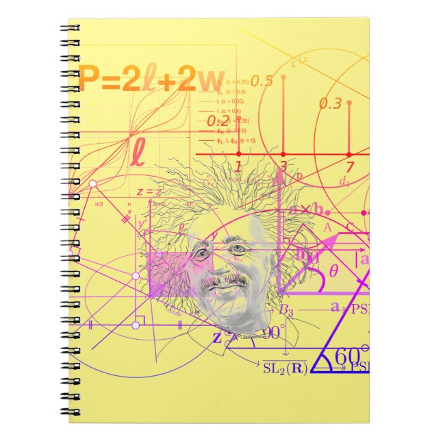 Fun Colorful Equations Geometric Designs Genius Notebook (Front)