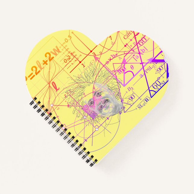 Fun Colorful Equations Geometric Designs Heart Notebook (Front)
