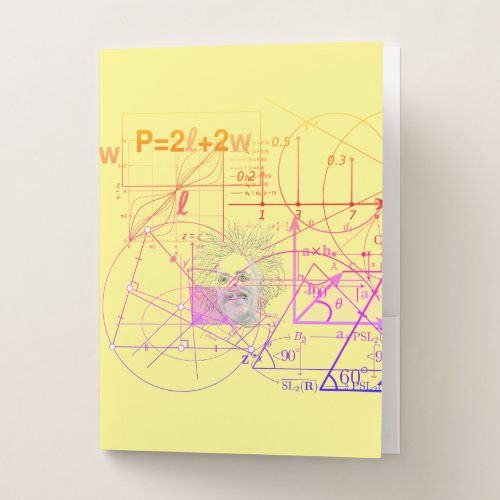 Fun Colorful Equations Geometric Designs Pocket Folder
