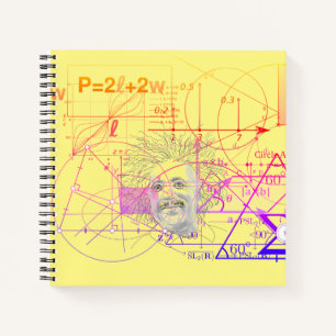 Fun Colorful Equations Geometric Designs Square Notebook