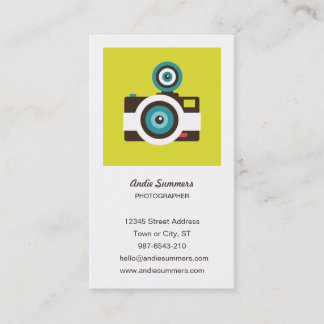 Fun Colorful FishEye Camera Photographer Business Card