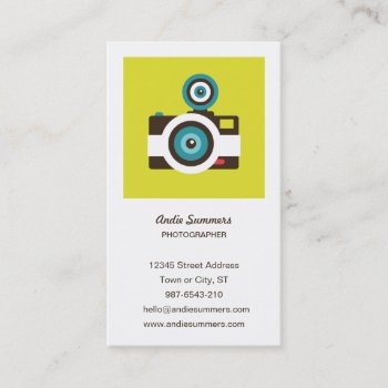 Fun Colorful Fisheye Camera Photographer Business Card by funkypatterns at Zazzle