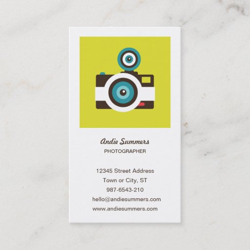 Customizable Toy Camera (Fisheye) Photographer Profile Card Business Card