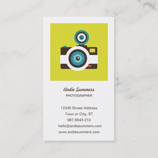 Fun Colorful FishEye Camera Photographer Business Card (Front)