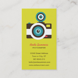 Fun Colorful FishEye Camera Photographer Business Card