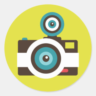 Fun Colorful FishEye Camera Photographer Classic Round Sticker