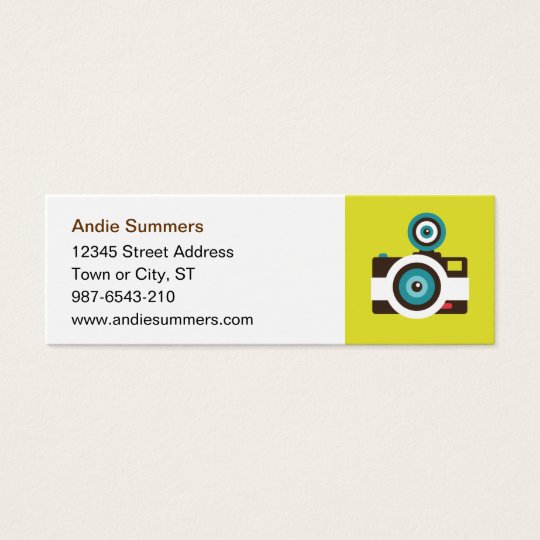 Fun Colorful FishEye Camera Photographer Mini Business Card