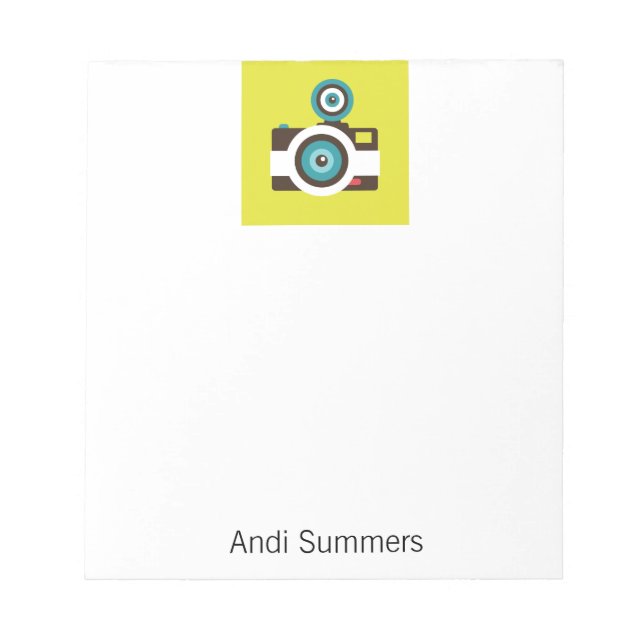 Fun Colorful FishEye Camera Photographer Notepad (Front)