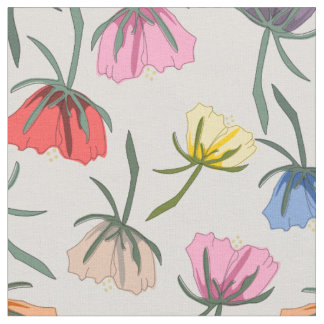 Fun Colorful Floral Design on Cotton Fabric