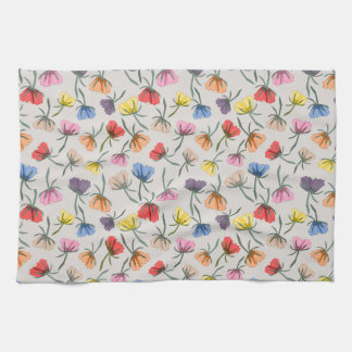 Fun Colorful Floral Design on Cotton Kitchen Towel