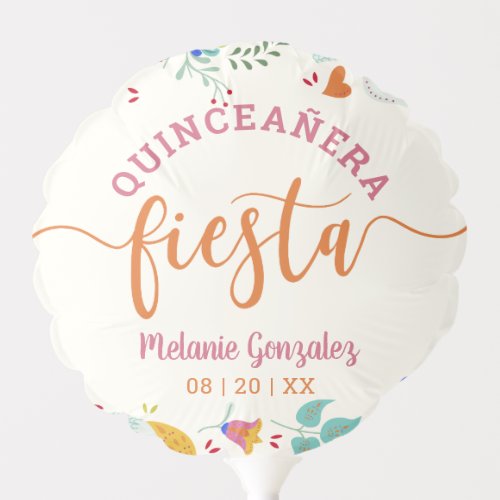 Fun Colorful Floral Mexican Quinceaera Fiesta Balloon