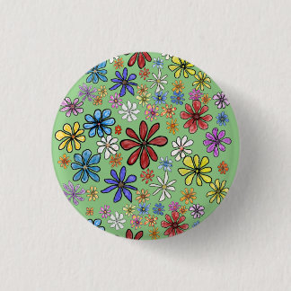 Fun Colorful Flowers Button