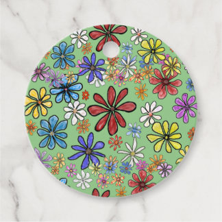 Fun Colorful Flowers Favor Tags