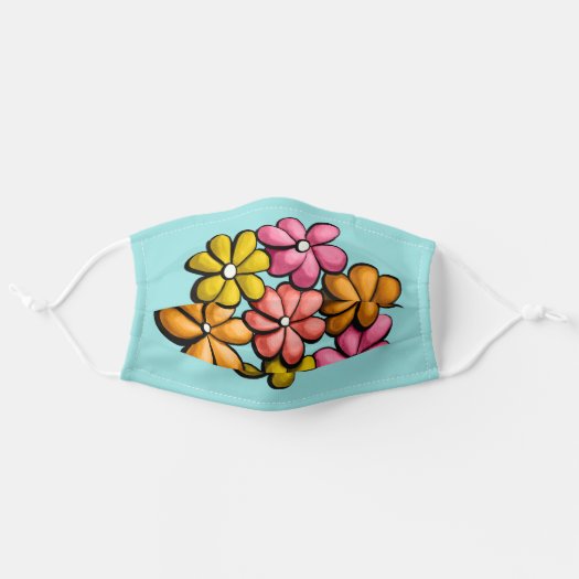 Fun Colorful Flowers Spring Design Cloth Face Mask