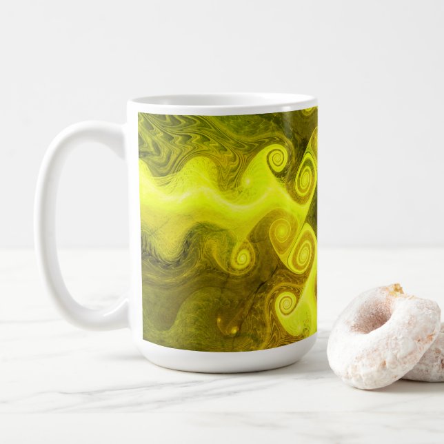 Fun Colorful Fractal Art Coffee Mug (With Donut)