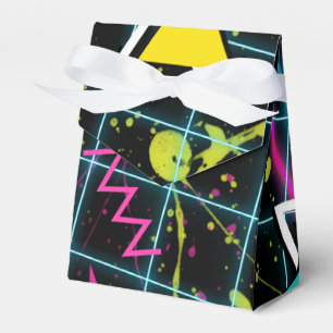 Fun Colorful Funky Cool 80's Birthday Party Favor Boxes