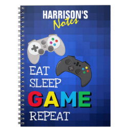 Fun Colorful Gamer Video Game Personalized Notebook
