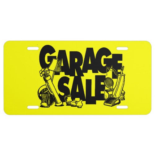 Fun Colorful Garage Sale License Plate