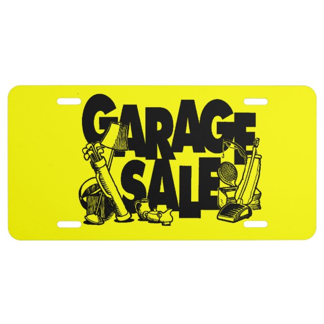 Fun Colorful Garage Sale License Plate (Front)